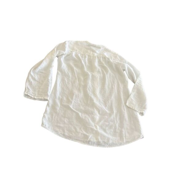 Chico’s 100% Linen Button-Front Shirt size 2 (12-14) - Picture 3 of 13